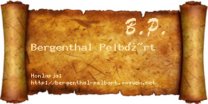 Bergenthal Pelbárt névjegykártya